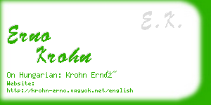 erno krohn business card